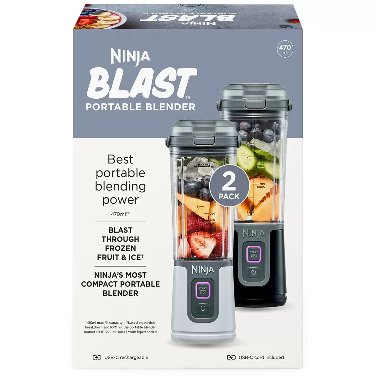 Ninja Blast Portable Blender 2 Pack: Sale Ends 2.3.25