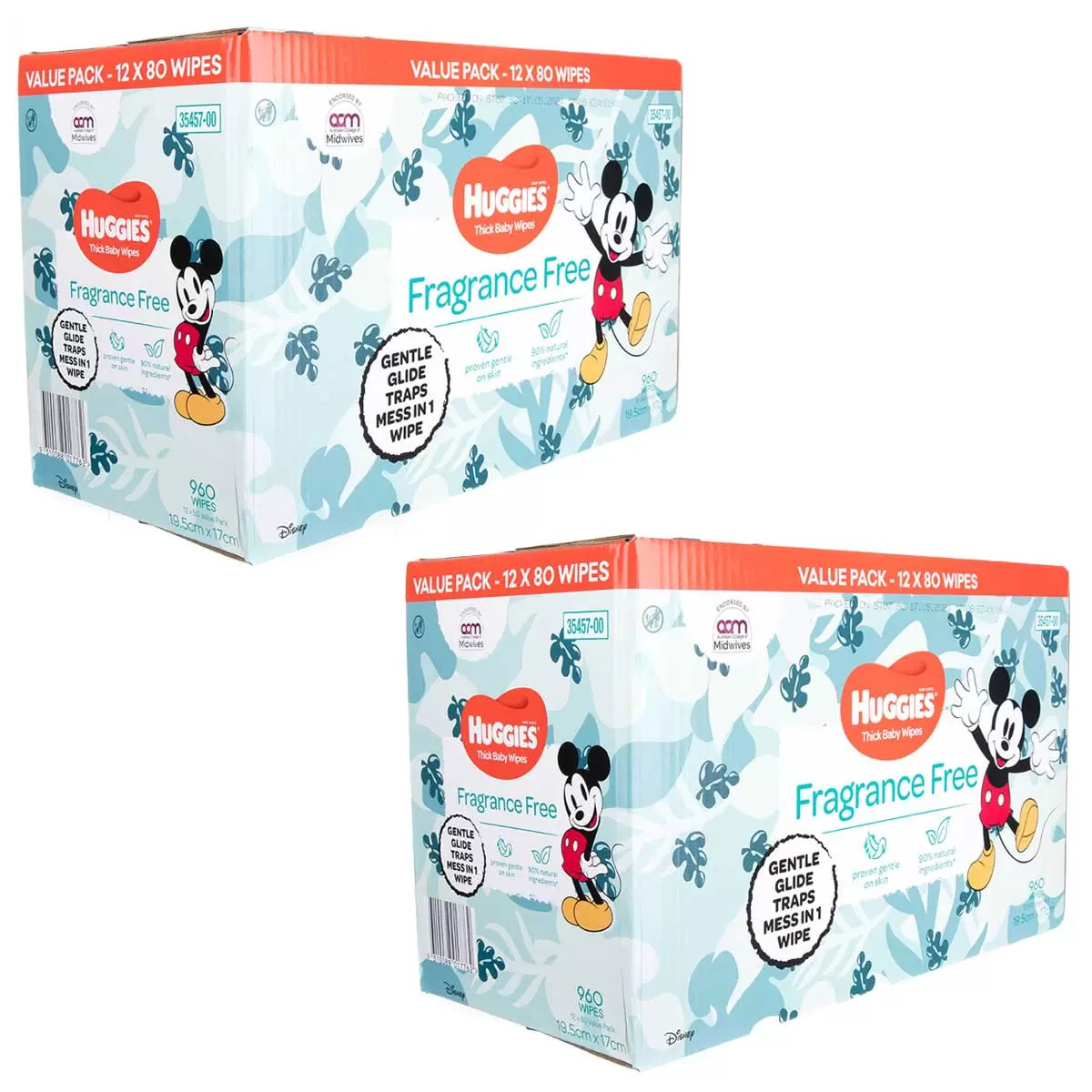 Huggies Fragrance Free Baby Wipes 24 x 80 Wipes