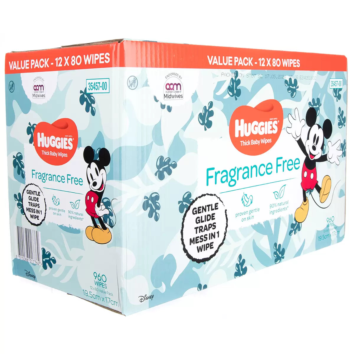 Huggies Fragrance Free Baby Wipes 24 x 80 Wipes