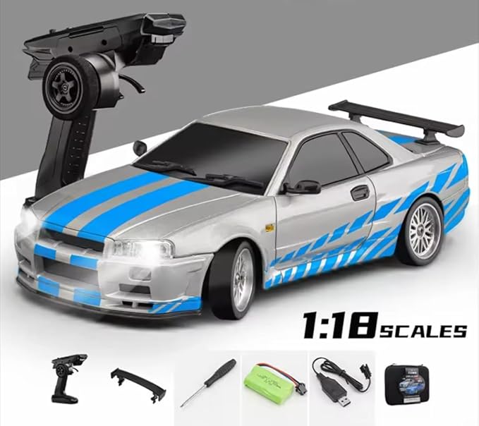 RC Drift Car R34 GTR, 1/18, 2.4ghz RWD