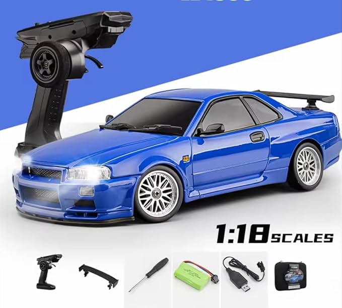 RC Drift Car R34 GTR, 1/18, 2.4ghz RWD